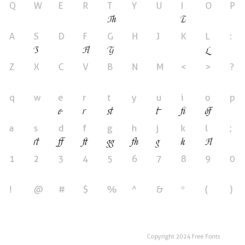 Character Map of Carnegie2 Regular