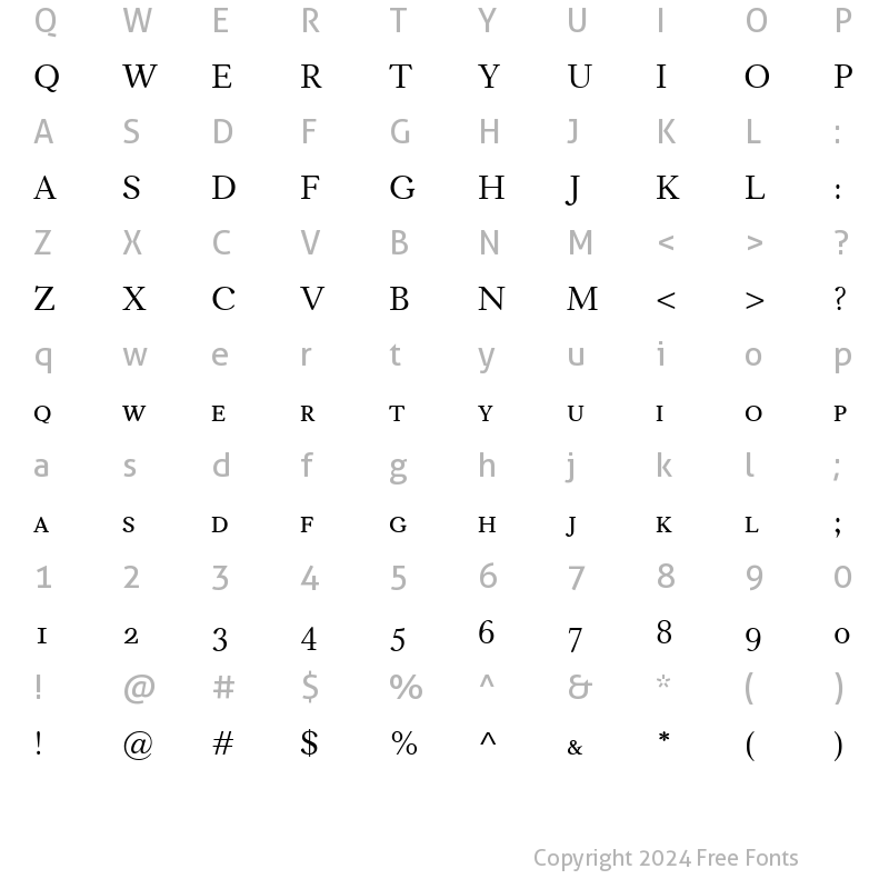 Character Map of Carniola SmallCaps Regular