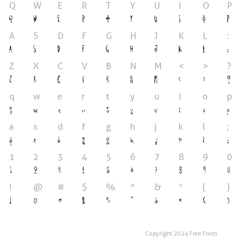 Character Map of Carnival Medium