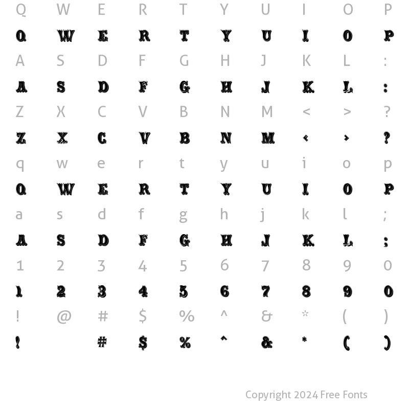 Character Map of Carnival MF Rimmed