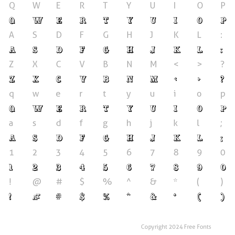 Character Map of CarnivalMF OpenShadow