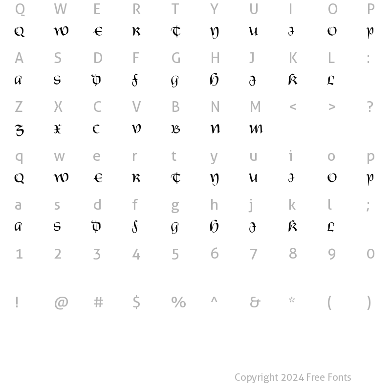 Character Map of Carnovstine Regular