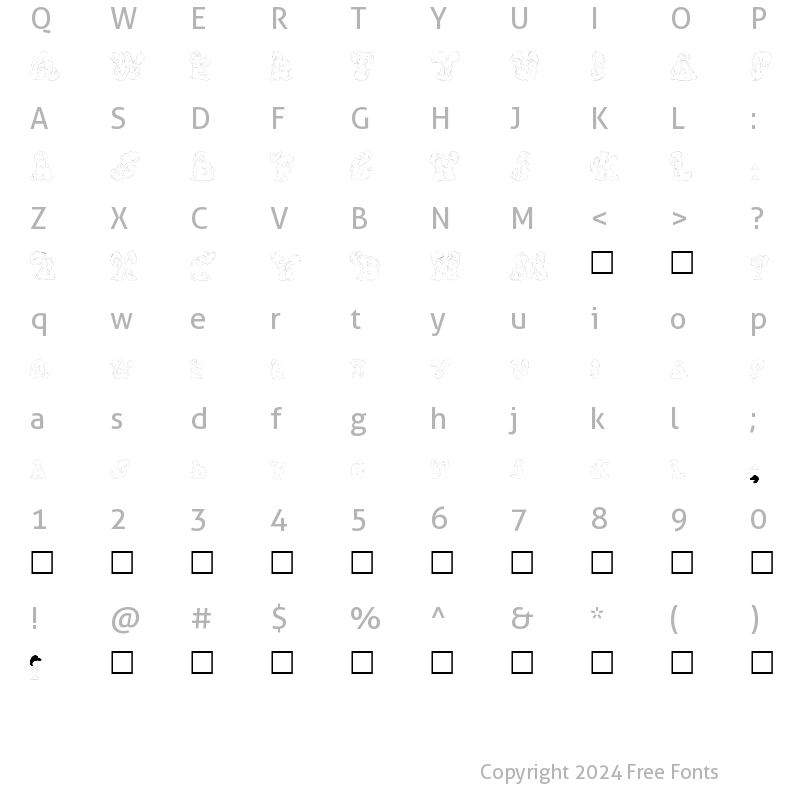 Character Map of CarolesChunk Regular