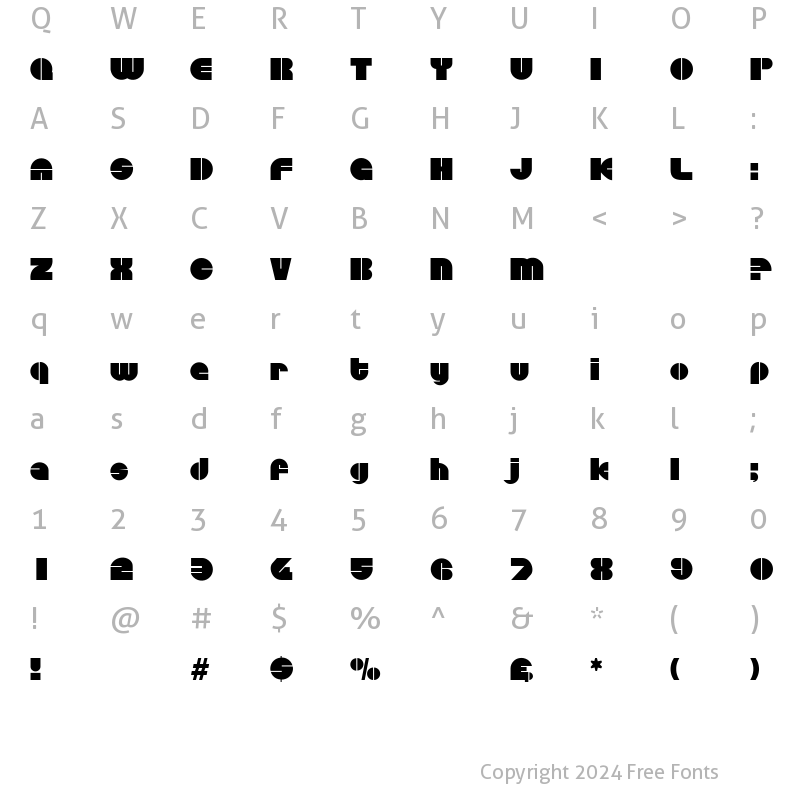 Character Map of CarolineBecker Regular