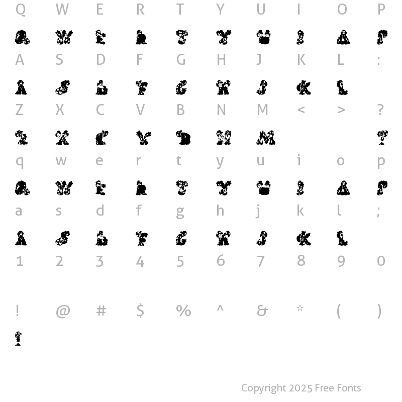 Character Map of CarolsChunks Regular