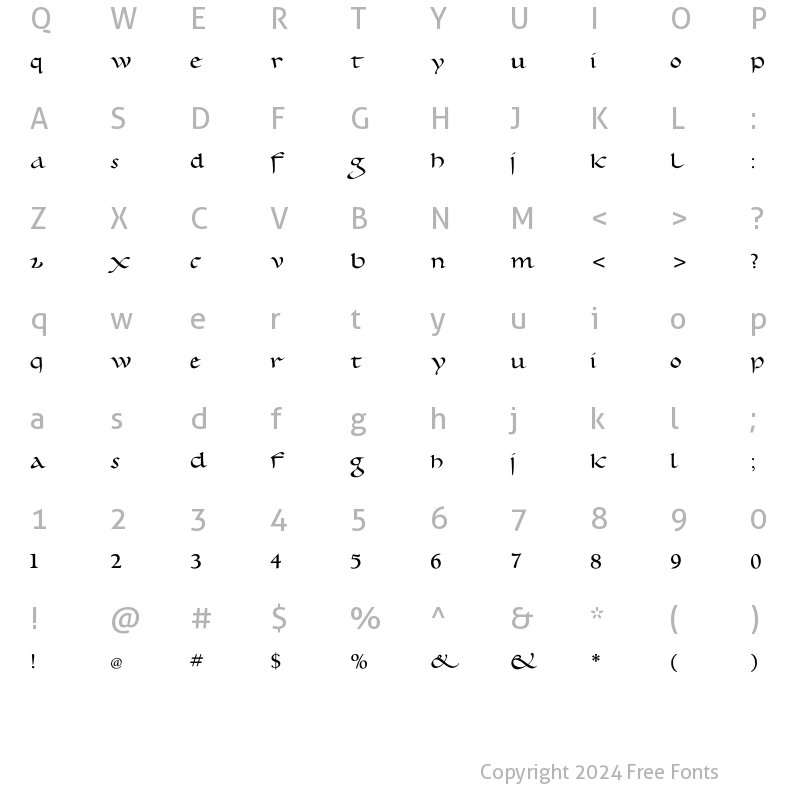 Character Map of CarolusMagnus Regular