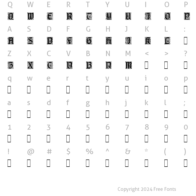 Character Map of Carpathian 1 Regular