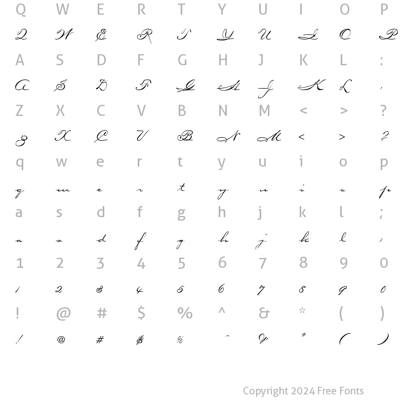 Character Map of Carpenter Script Regular