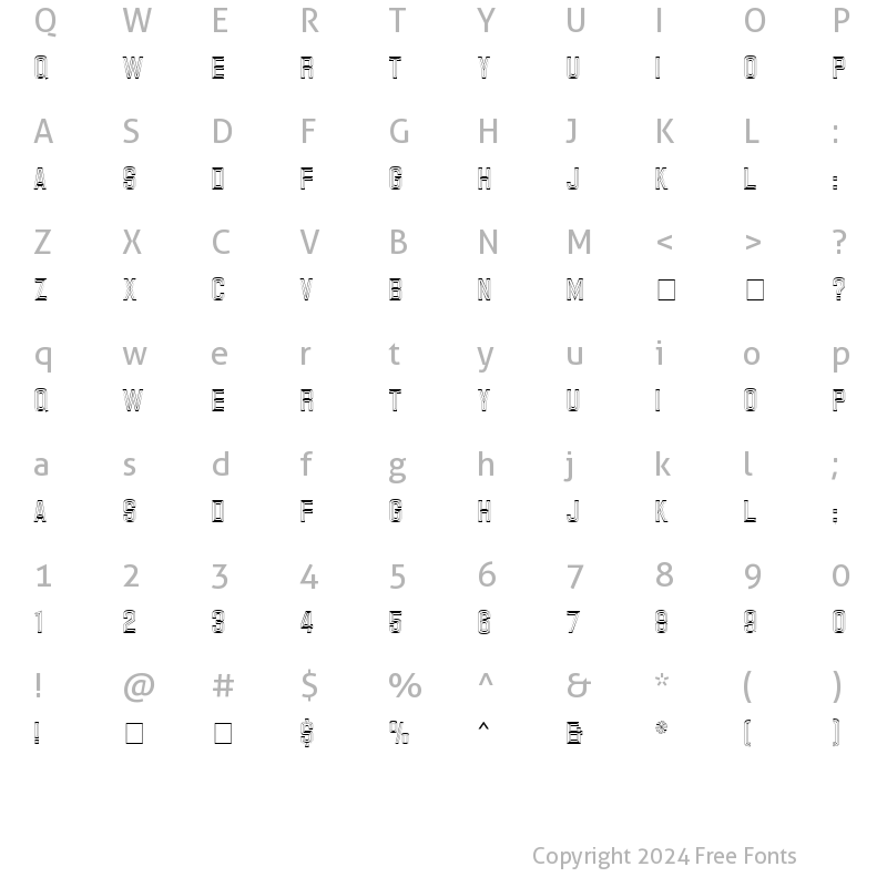 Character Map of Carplate MN Regular