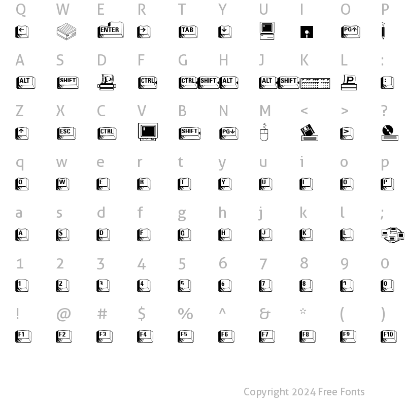 Character Map of Carr Keys Regular