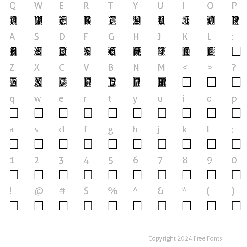 Character Map of Carrick Regular