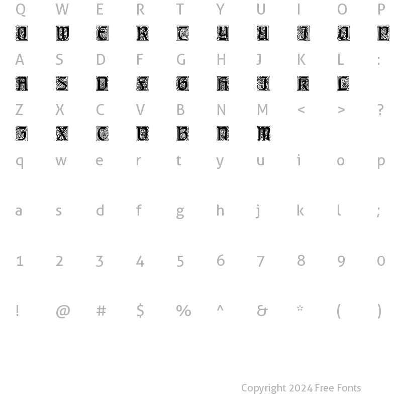 Character Map of CarrickCaps Caps Regular