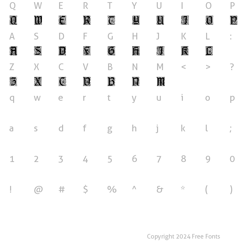 Character Map of CarrickCaps Regular