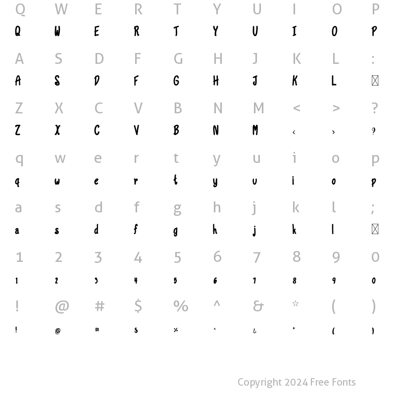 Character Map of Carson Regular