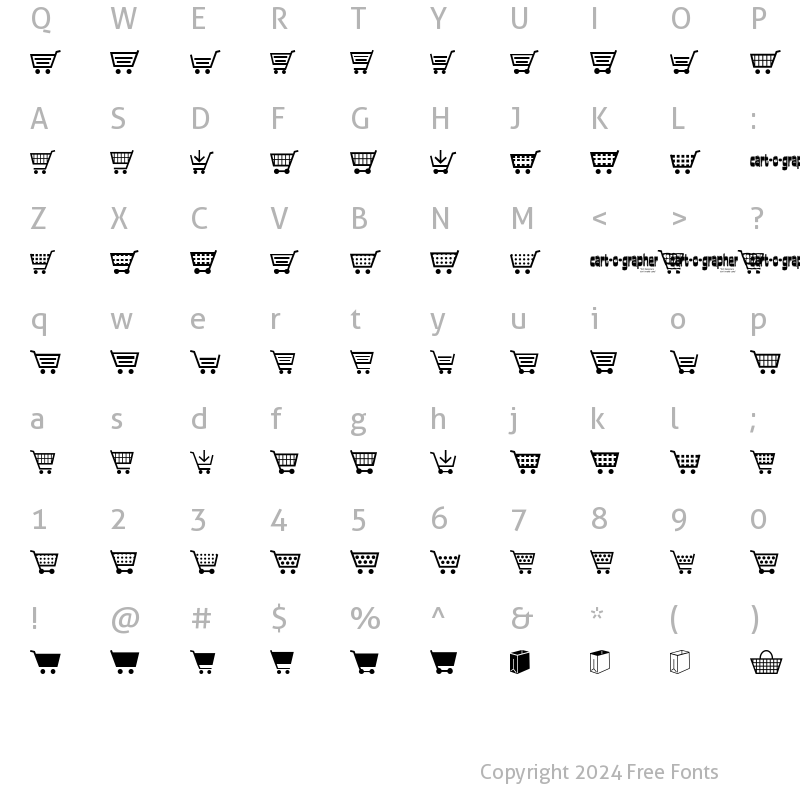 Character Map of cart o grapher Regular