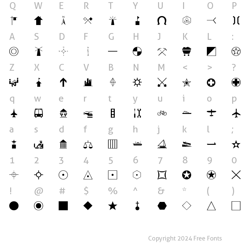 Character Map of Carta S Normal