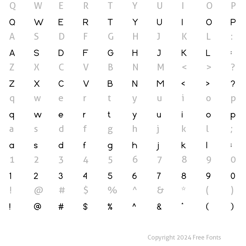 Character Map of Cartica Regular