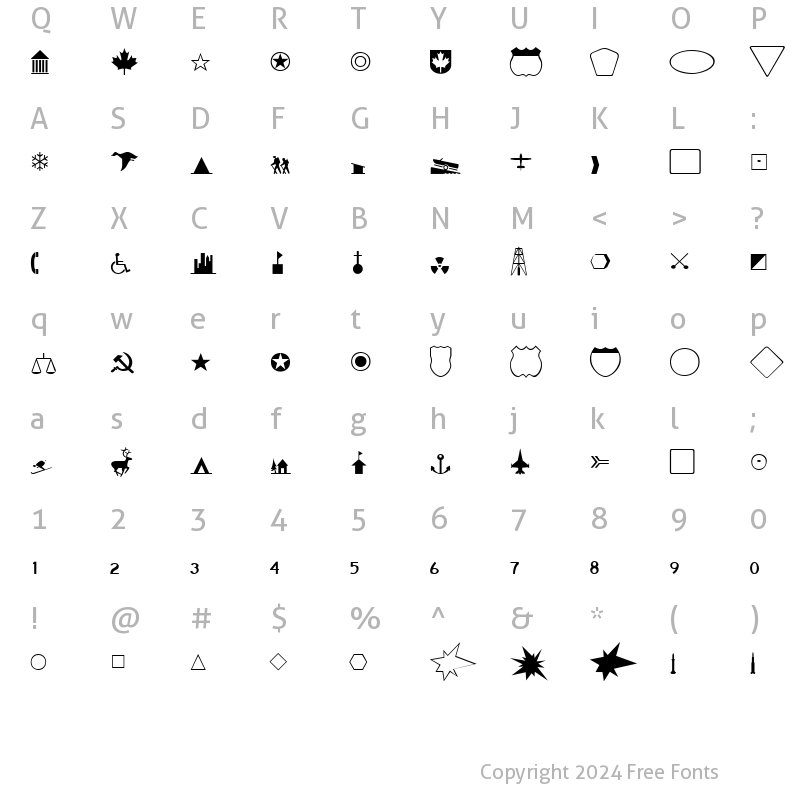 Character Map of Cartographer Light SSi Light