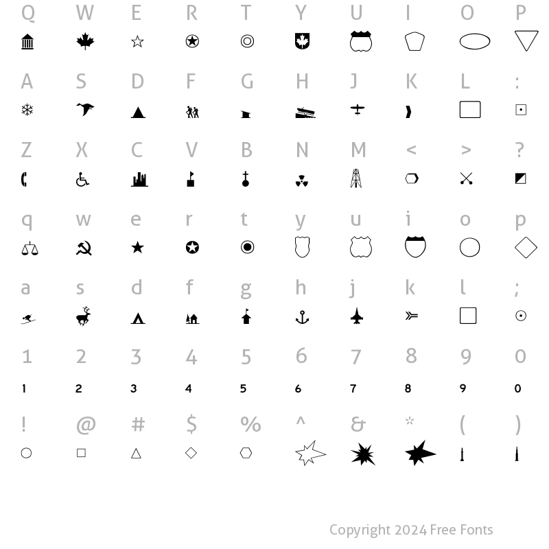 Character Map of Cartographer Regular