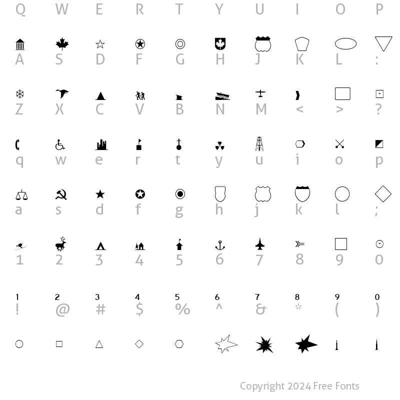 Character Map of Cartographer SSi Regular