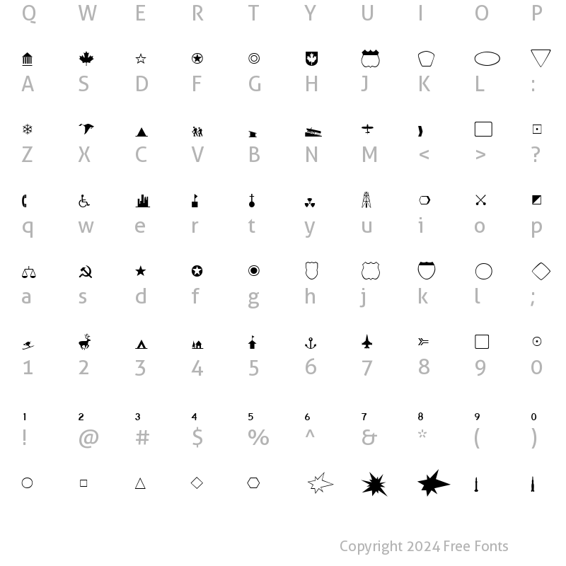 Character Map of CartographerLightSSi Regular