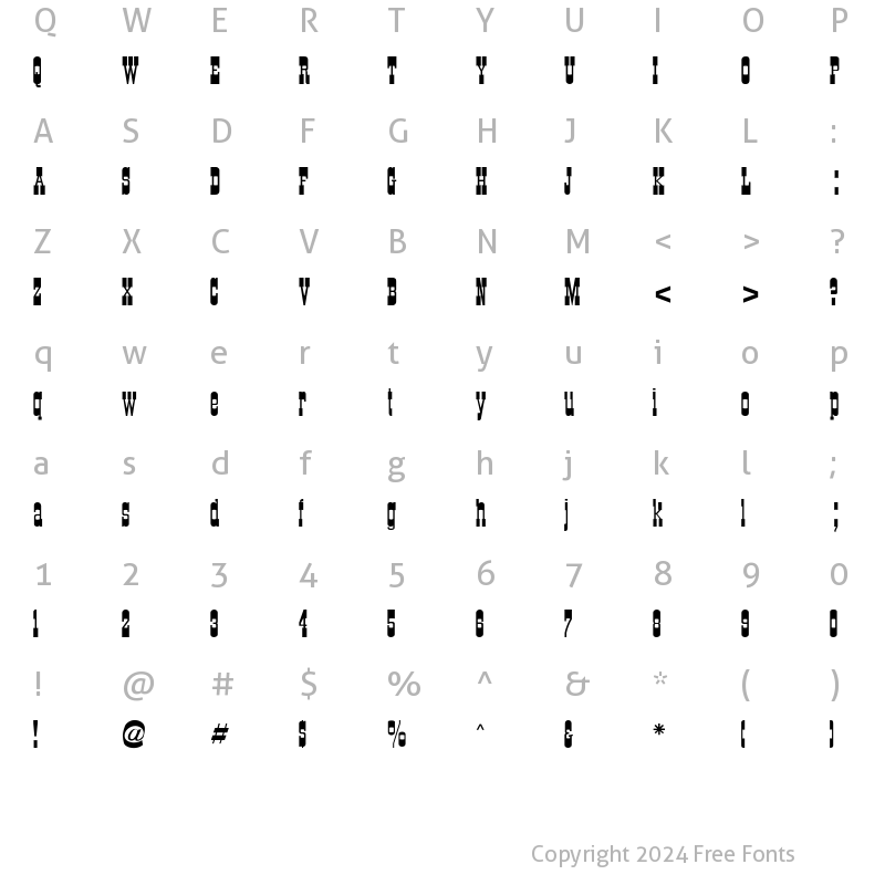 Character Map of Cartwright Regular