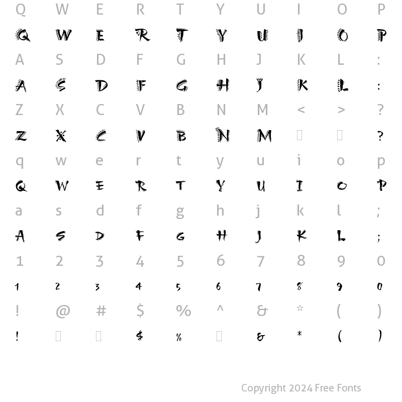 Character Map of Carumba Hot Caps Plain Regular