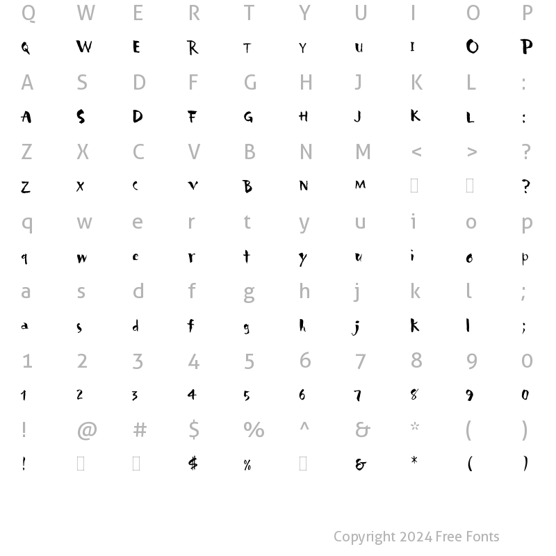 Character Map of Carumba Plain Regular