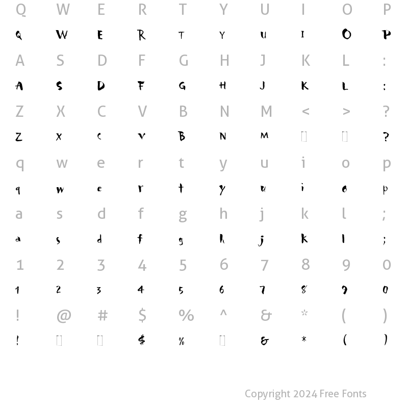 Character Map of Carumba Regular