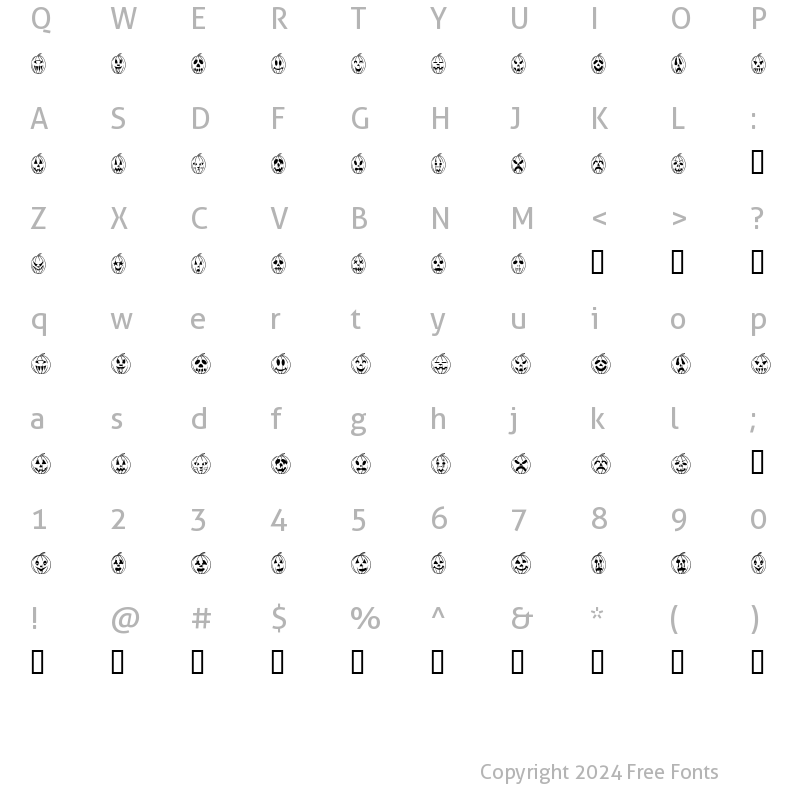 Character Map of Carver Jack BTN Regular