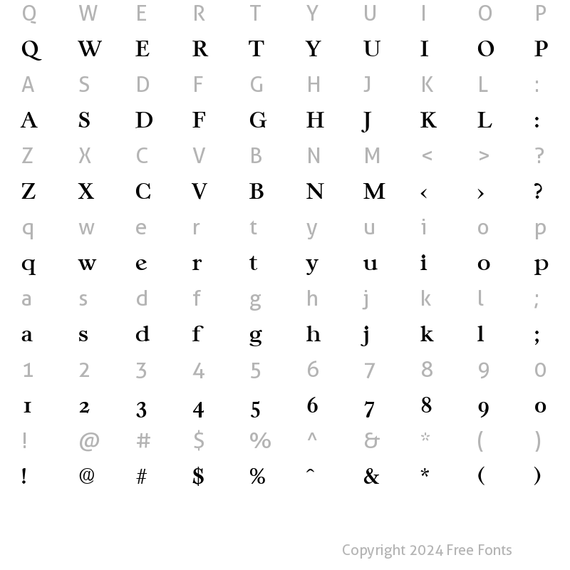 Character Map of Casablanca-Serial-Medium Regular