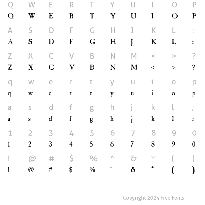 Character Map of CasablancaAntique Regular