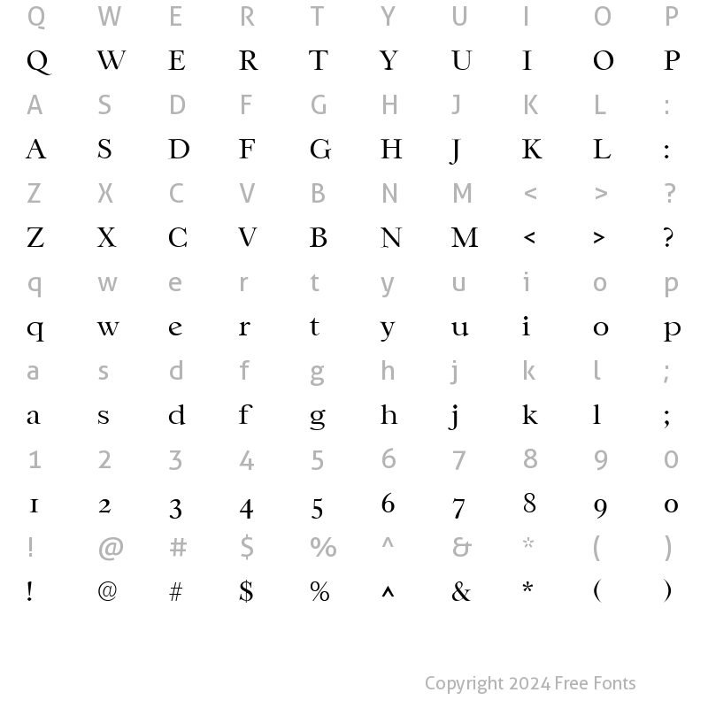 Character Map of CasablancaLH Regular