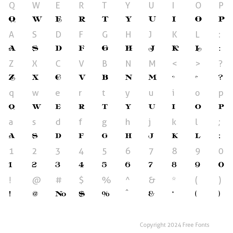 Character Map of CasablancaLHF Regular