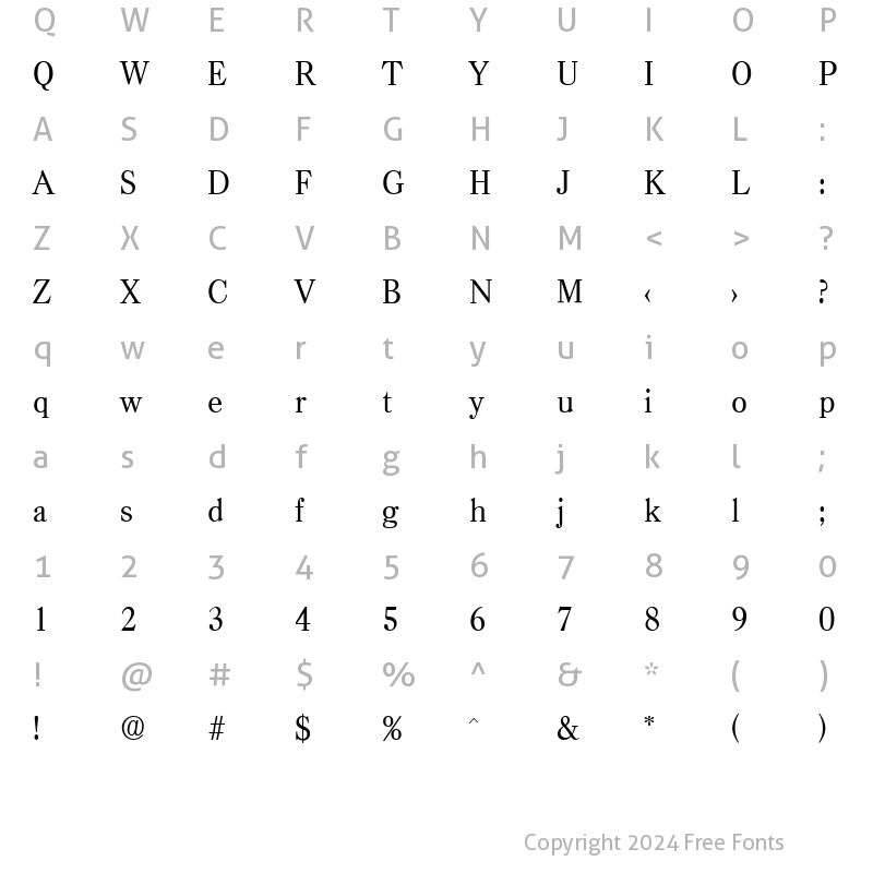 Character Map of Casad-Serial Regular