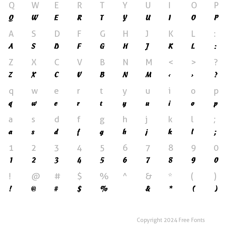 Character Map of Cascade-Light Bold Bold