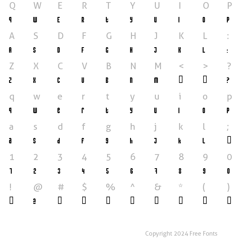 Character Map of caseconected Regular