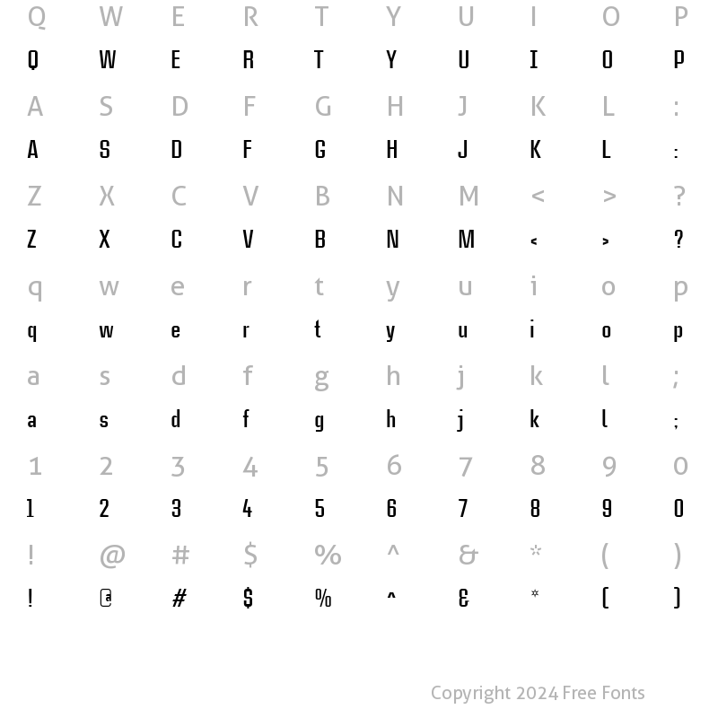 Character Map of CaseStudyNoOne LT Lt Bold