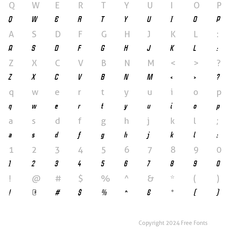 Character Map of CaseStudyNoOne LT Lt Bold Italic