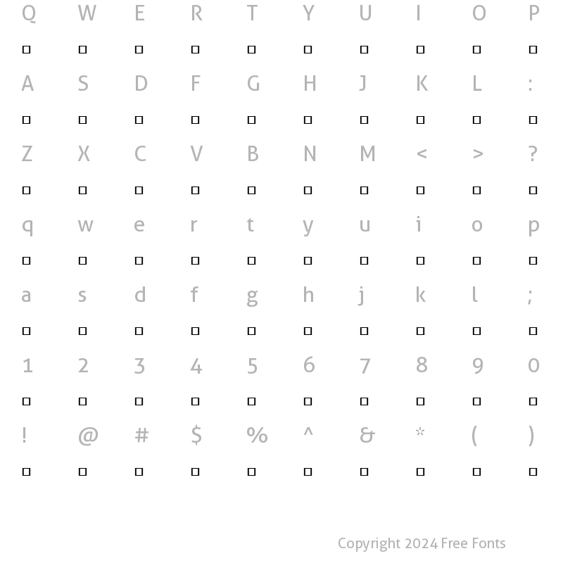 Character Map of CaseStudyNoOne LT LtAlt Regular