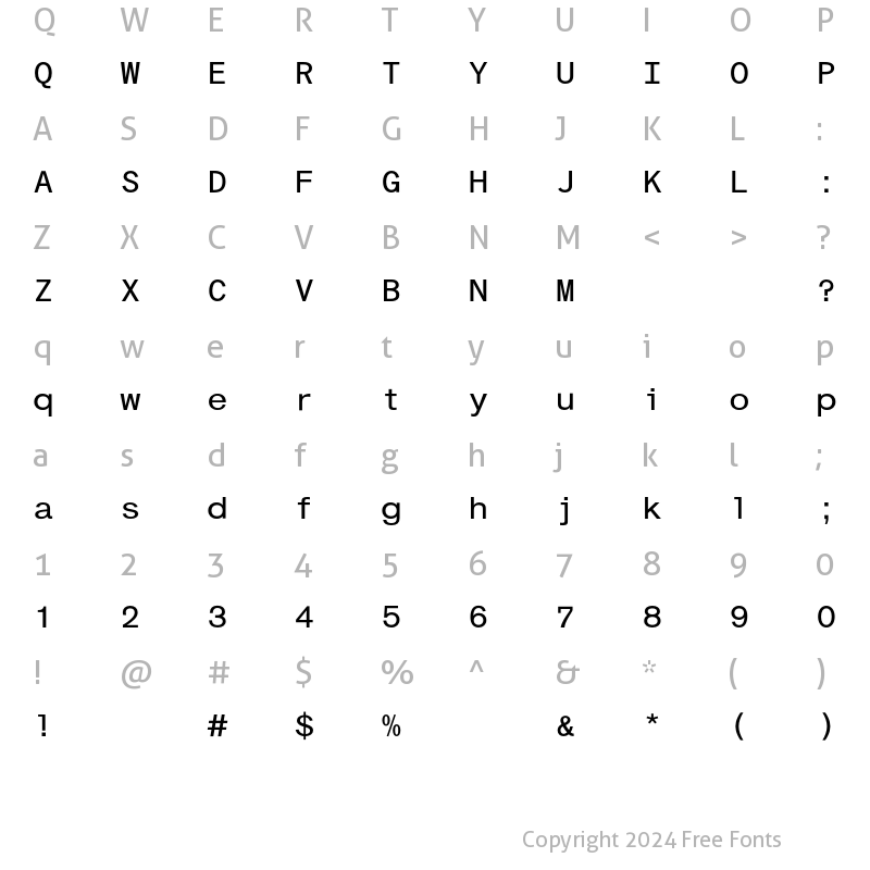 Character Map of CashEF Monospace Regular