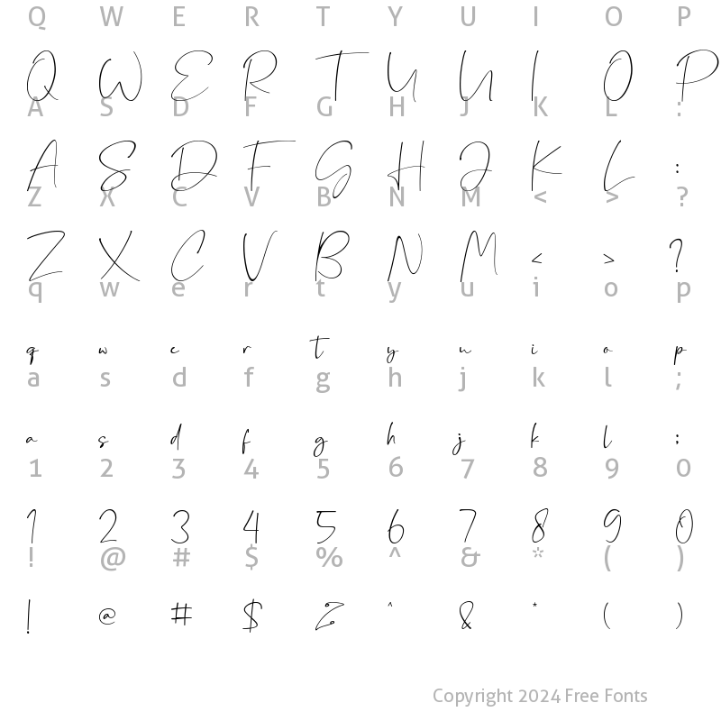 Character Map of Casilla Regular