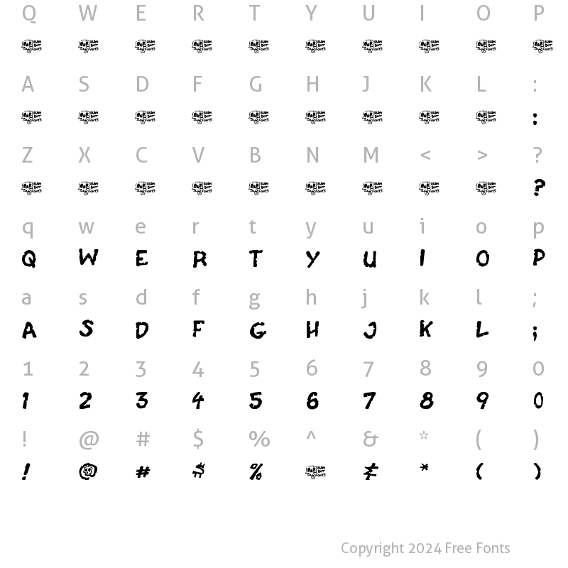 Character Map of Casket Breath Regular