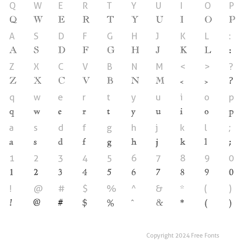 Character Map of Casket OpenFace Regular