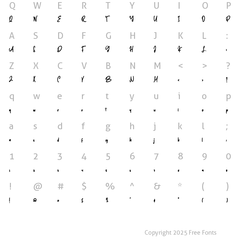 Character Map of Caslebeat Regular