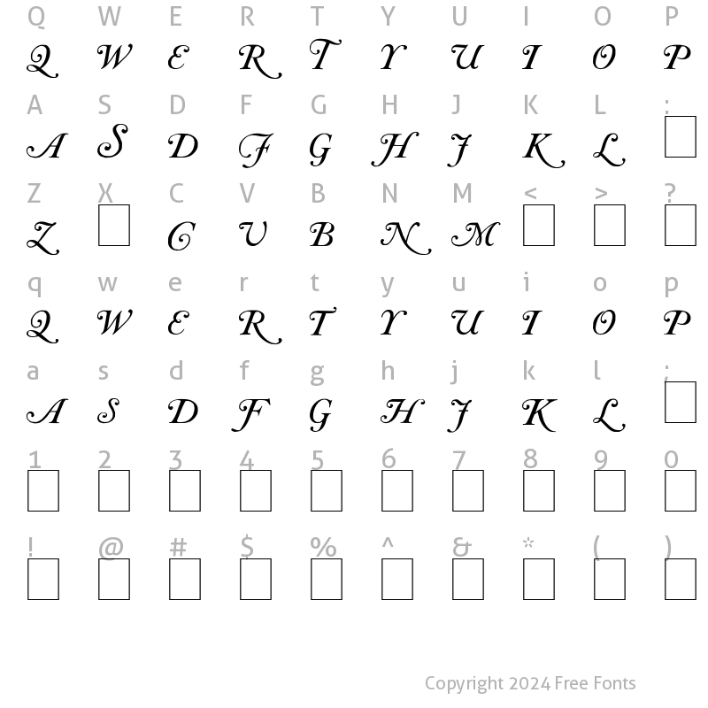 Character Map of Caslon Initials Regular