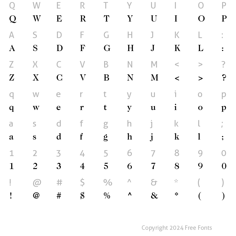 Character Map of Caslon Two Medium SSi Medium