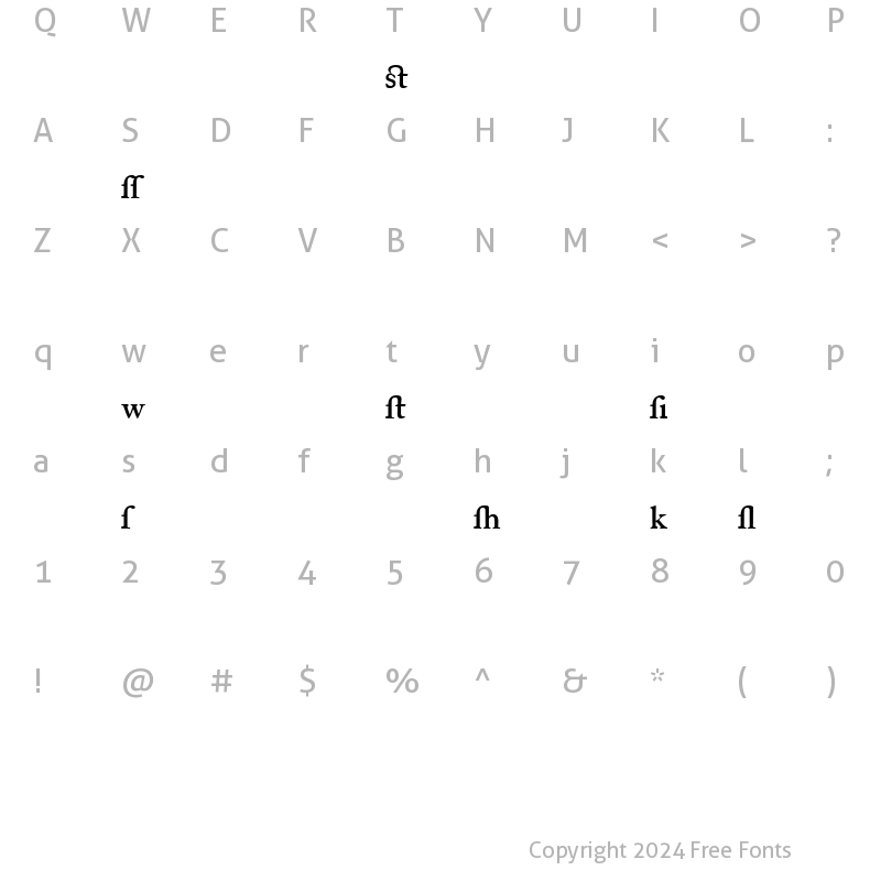 Character Map of CaslonAlternateSSK SemiBold