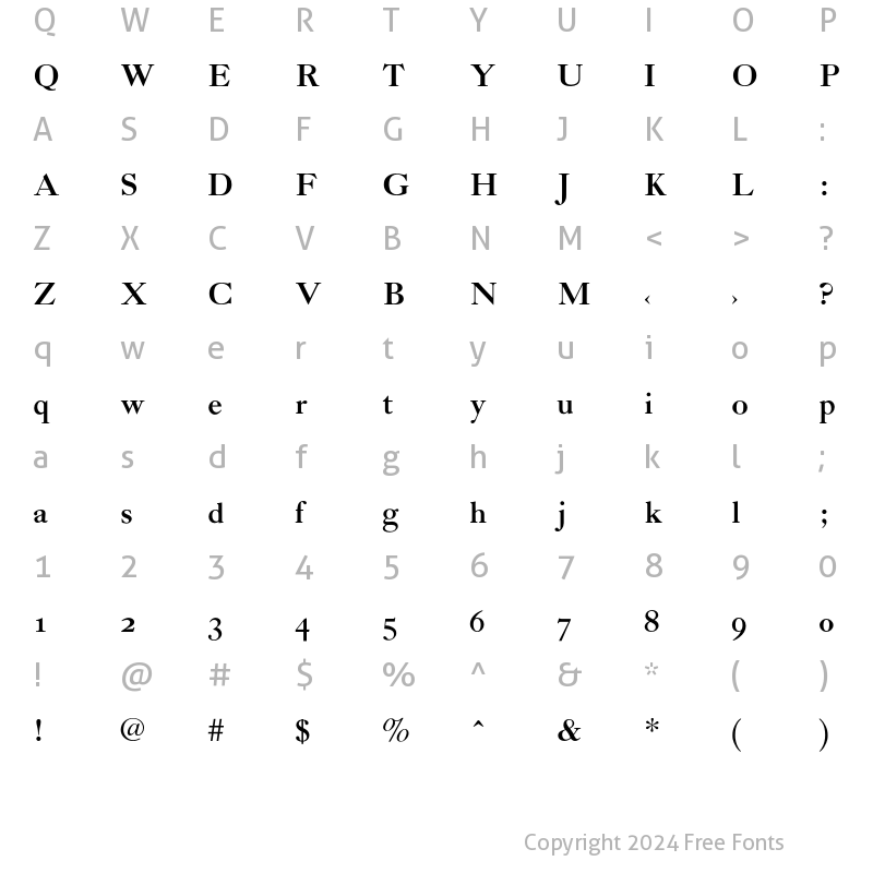 Character Map of CaslonBoldH Regular