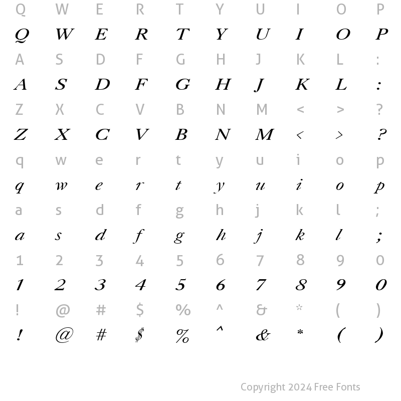 Character Map of CaslonC Italic